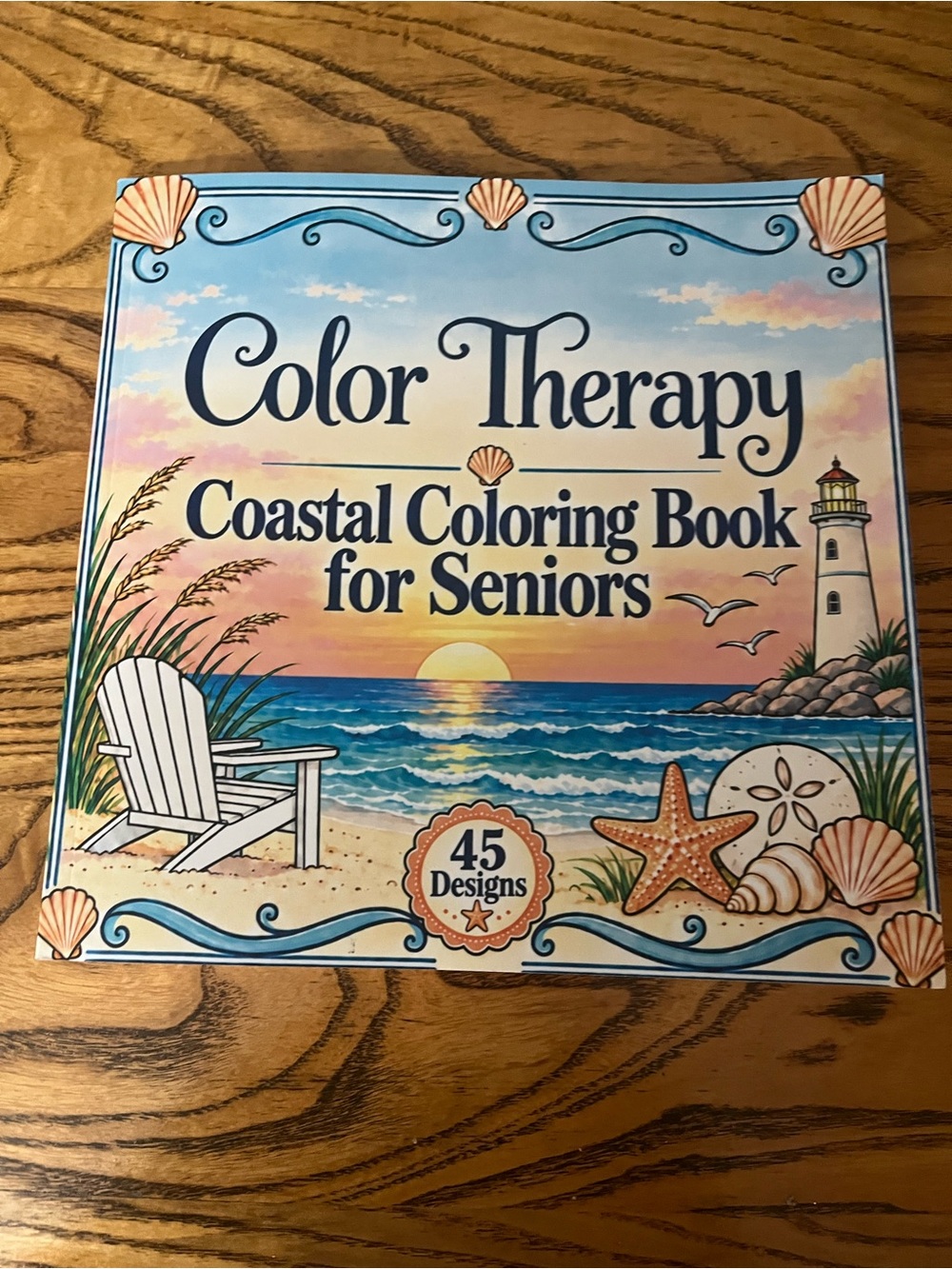 Color Therapy Coastal Coloring Book for Seniors - Blue